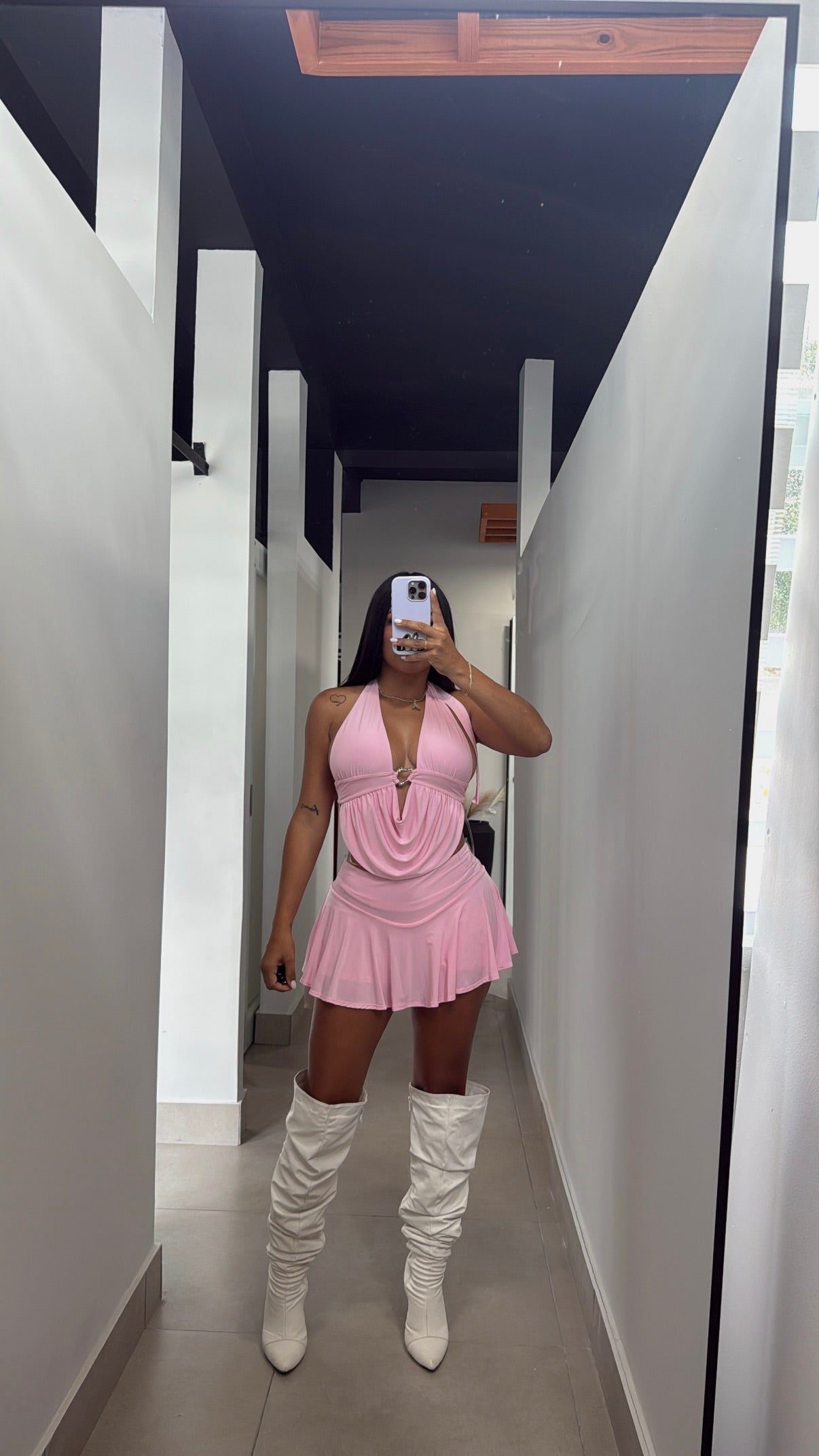 BABY PINK SKIRT SET