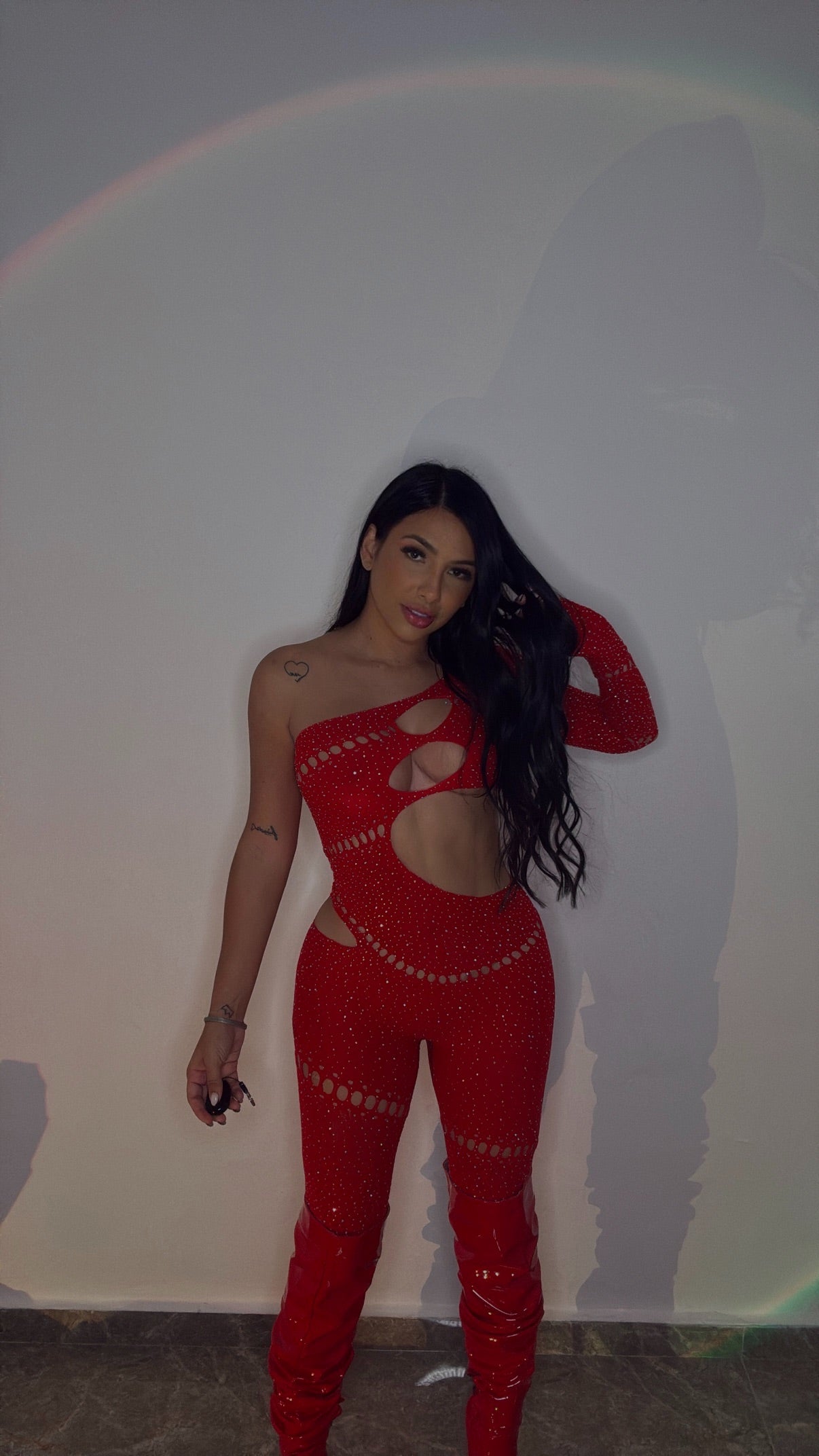 DIAMONDS RED JUMPSUIT