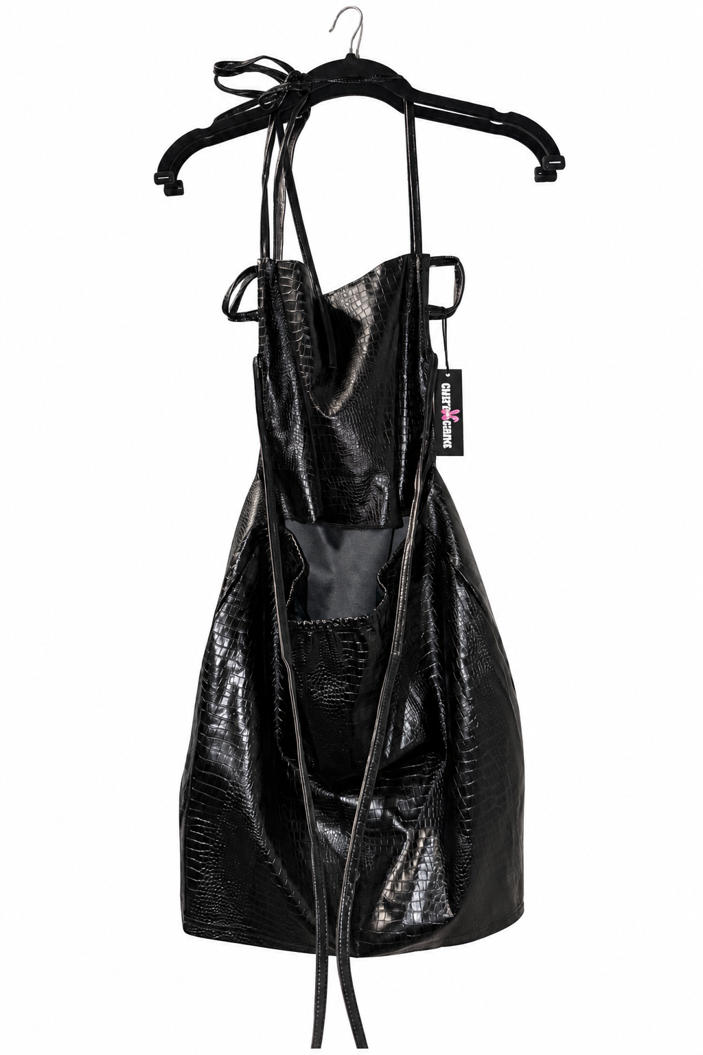 Leather mini dress