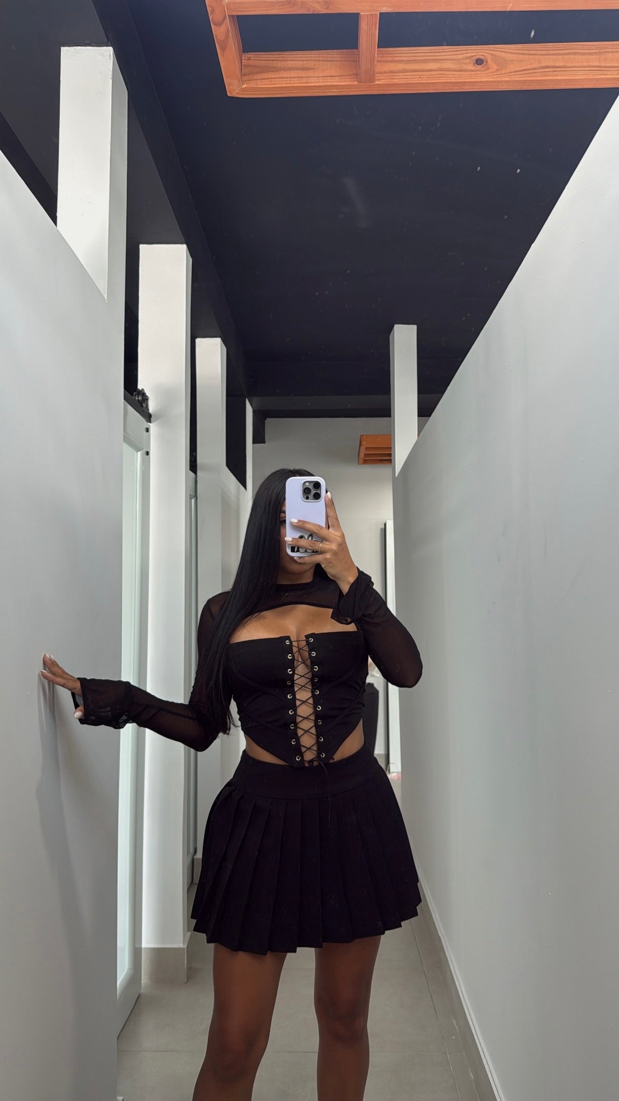 MESH LONG SLEEVE TOP