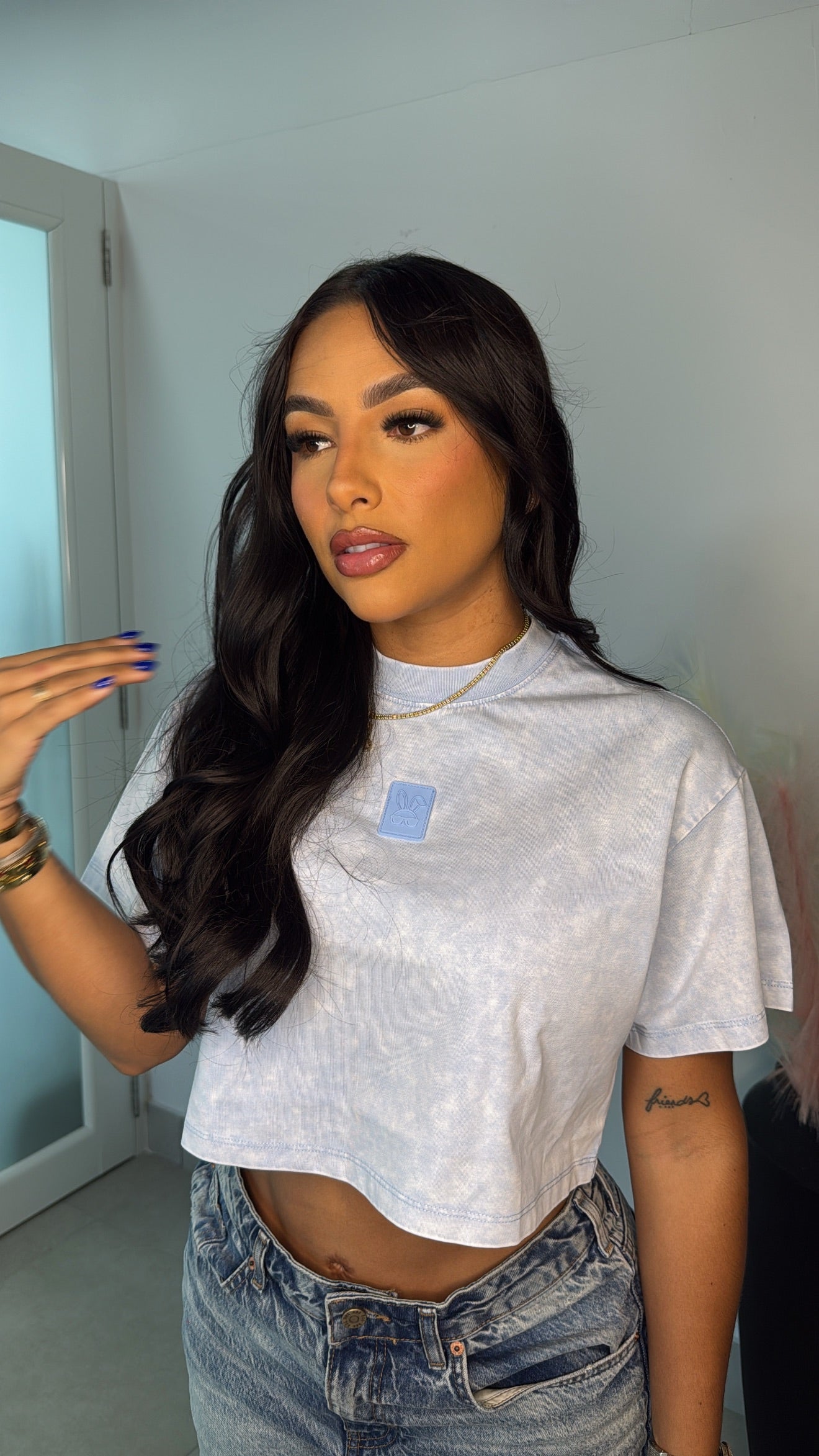GBG BBY BLUE CROP TOP