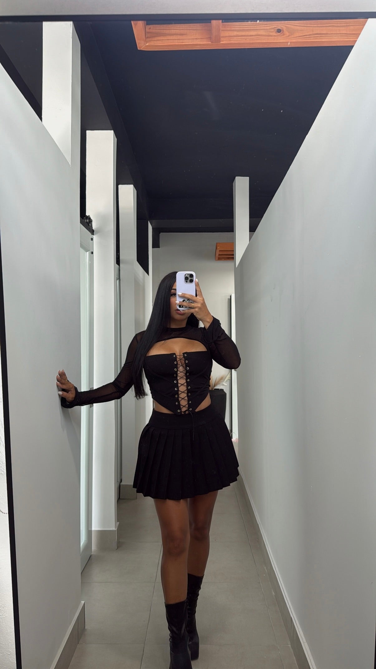 BLACK TABLETS SKIRT