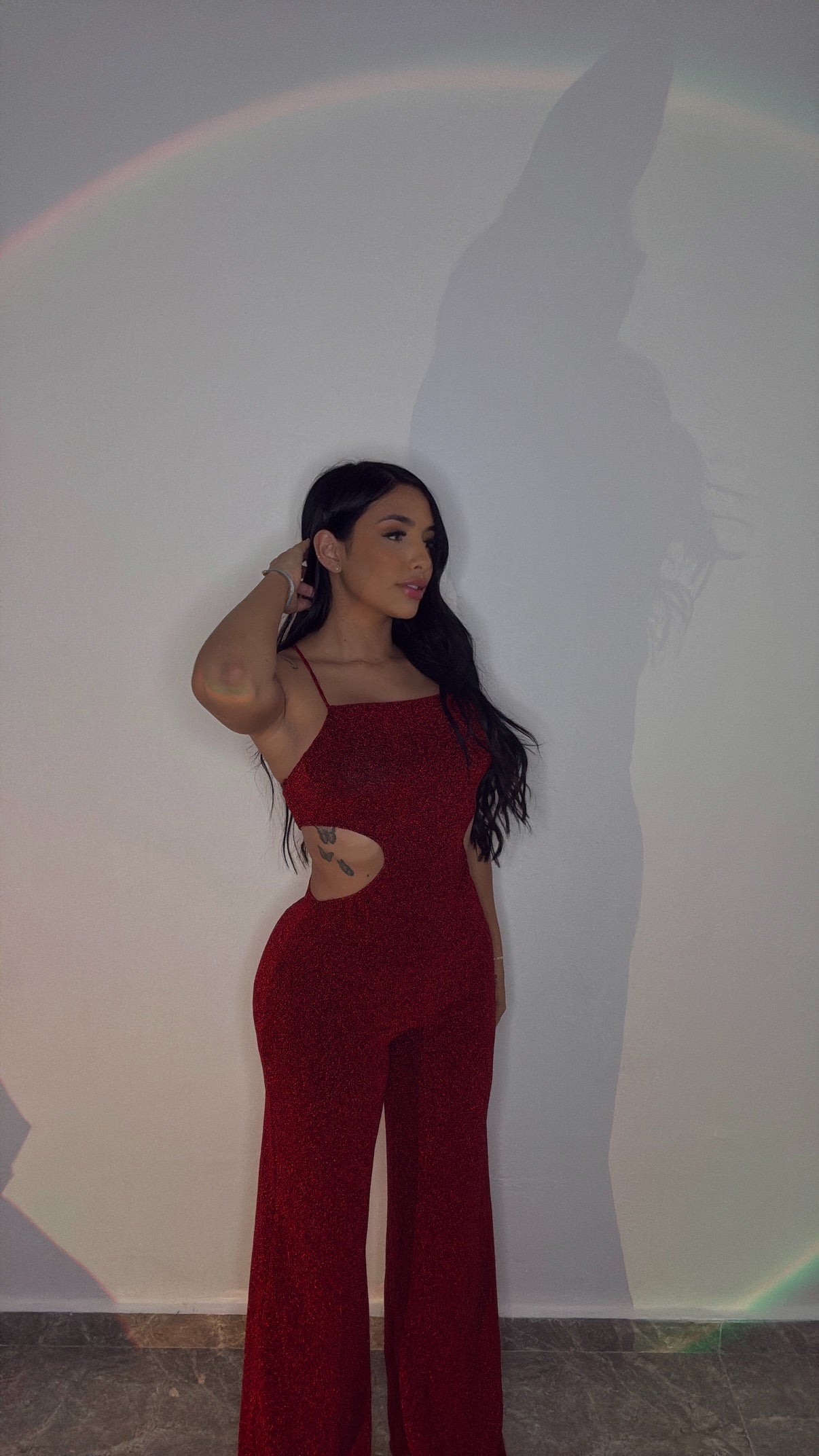SHINNY BURGANDY ROMPER
