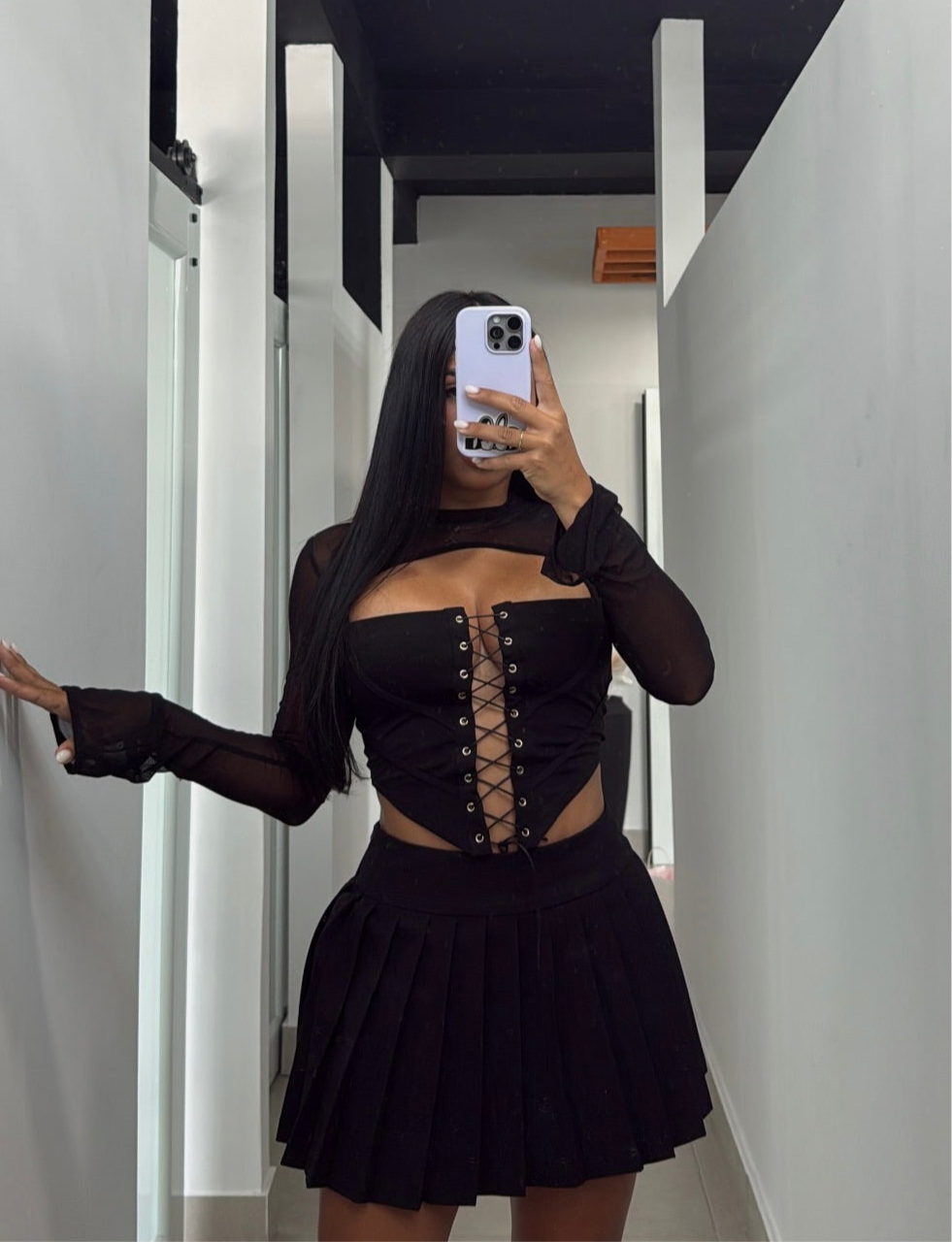 MESH LONG SLEEVE TOP