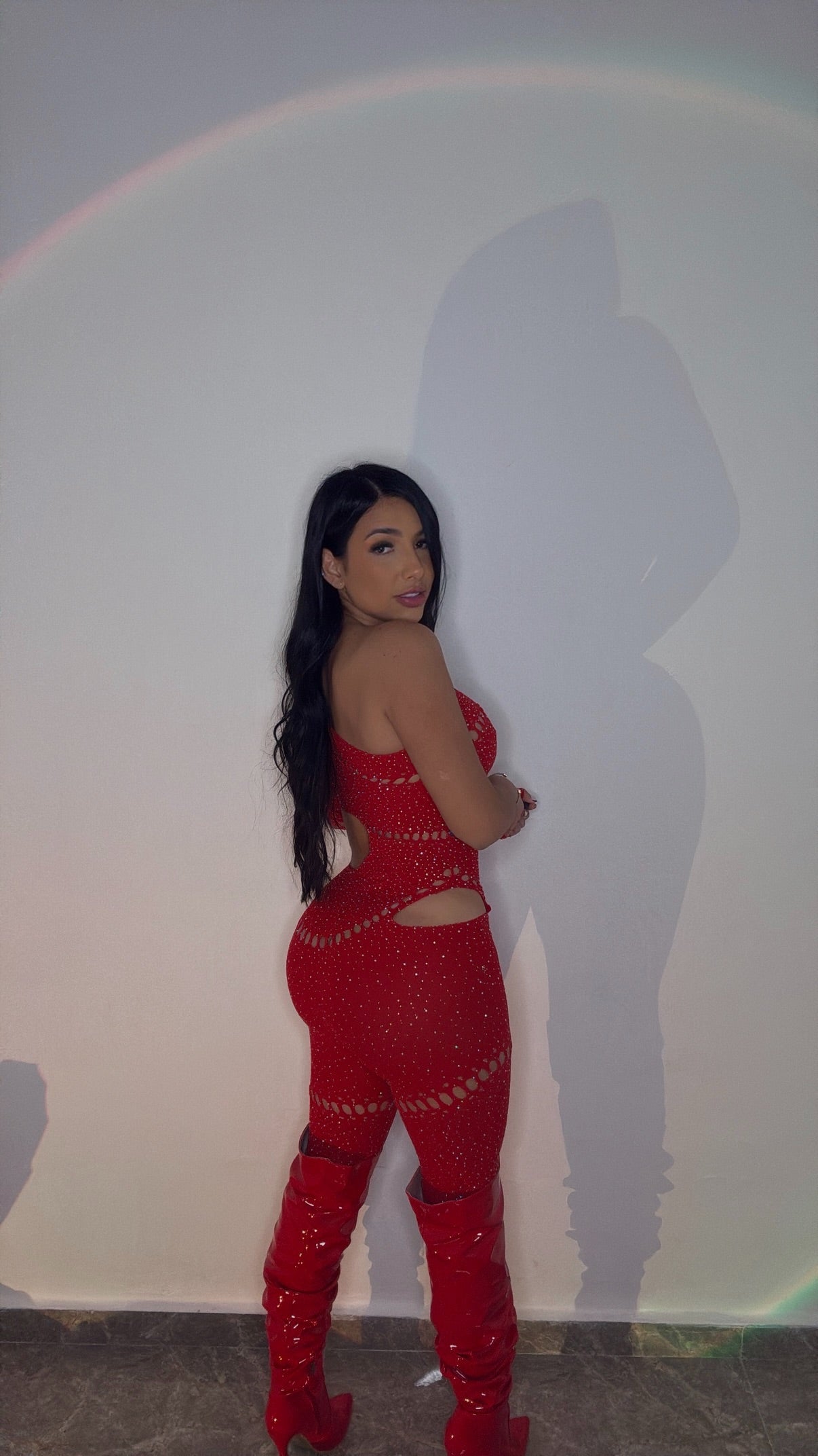 DIAMONDS RED JUMPSUIT