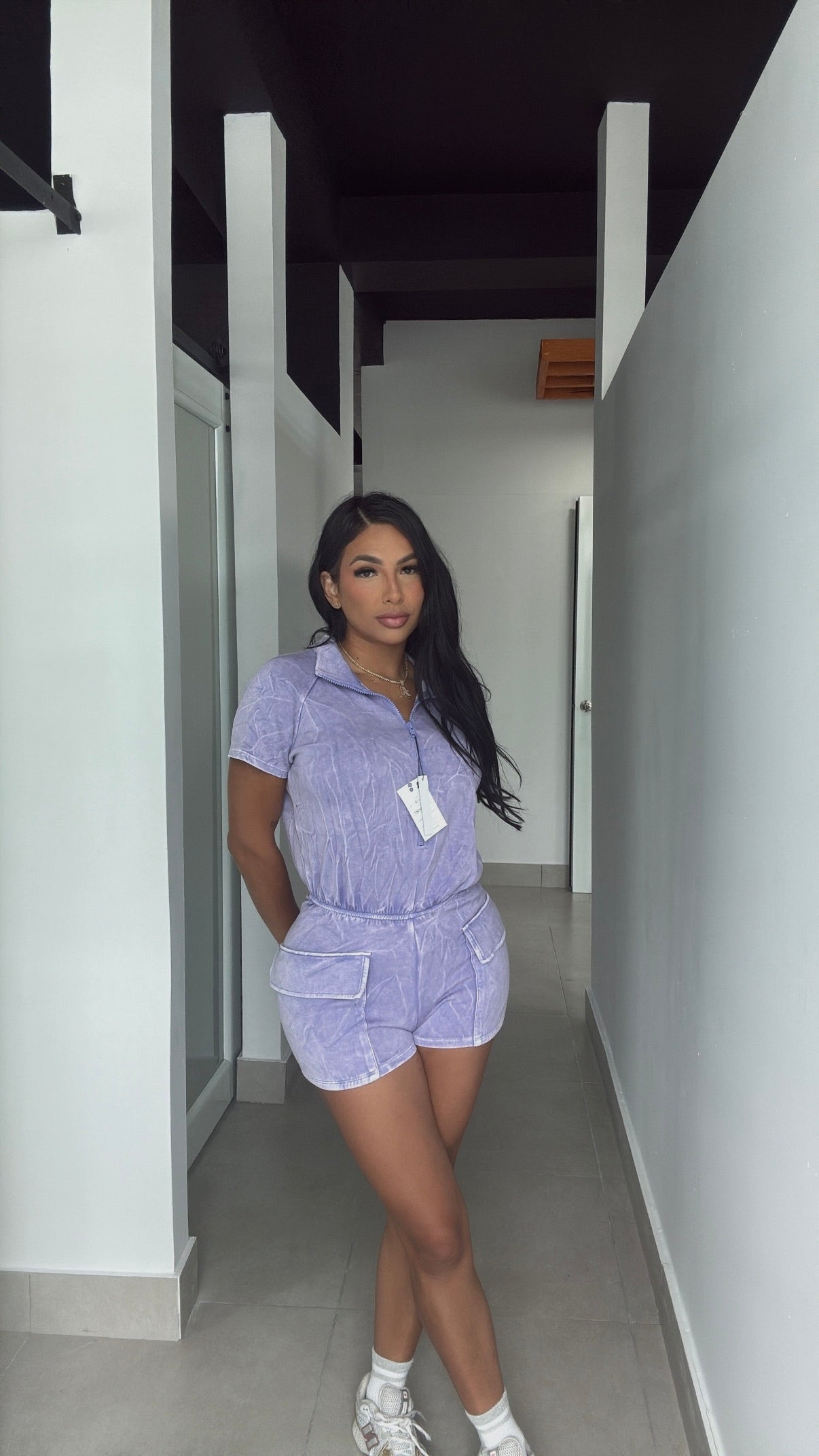 LILAC MINERAL ROMPER