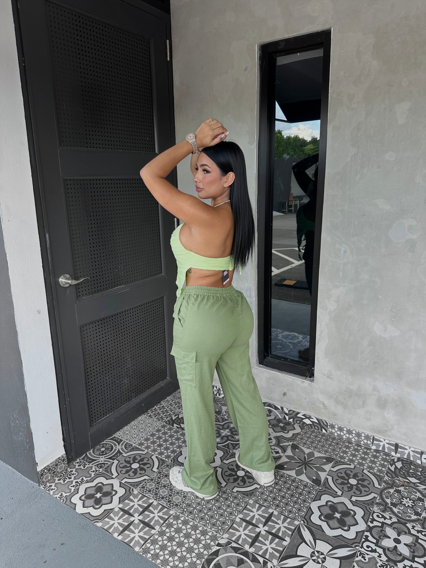 LIME HALTER TOP