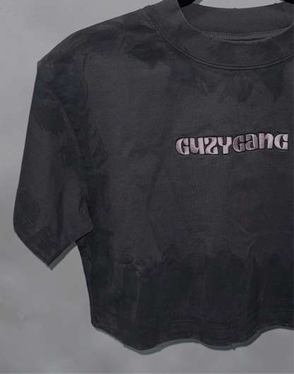 GUZYGANG CROP TOPS 🐰 (gray with pink logo)