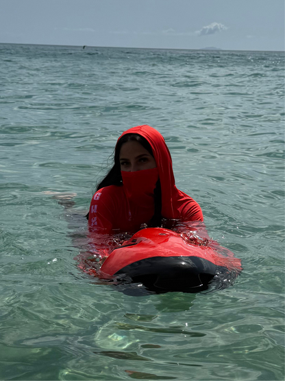 GBG RED RASHGUARD (con facemask)