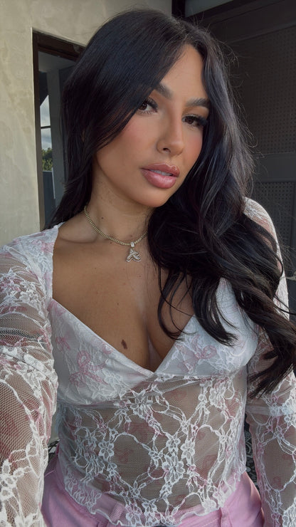 COQUETTE LONG SLEEVE MESH TOP