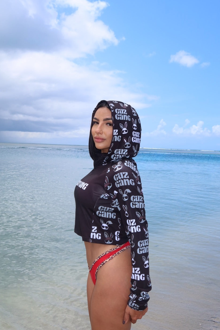 RASHGUARD - negra Full Print (Con Facemask)