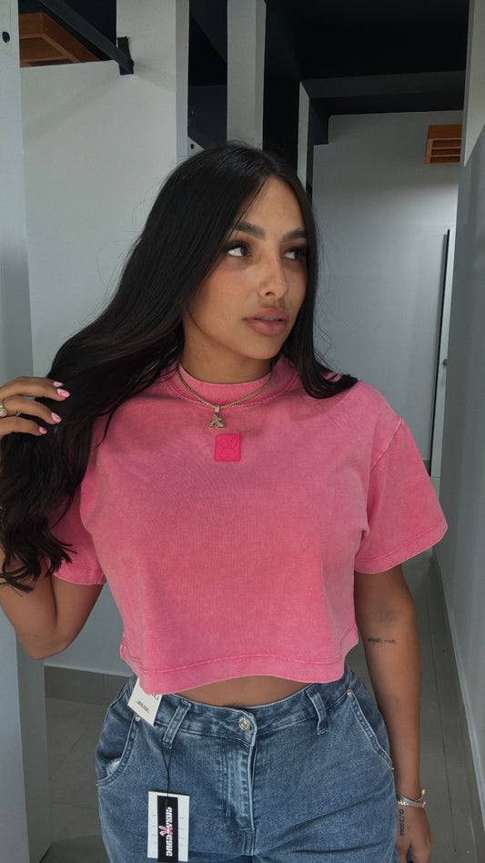 GBG PINK CROP TOP