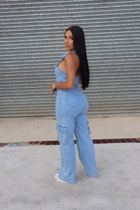 LIGHT DENIM JUMPSUIT