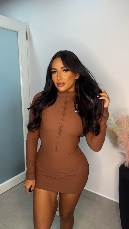 GBG BROWN MINI DRESS