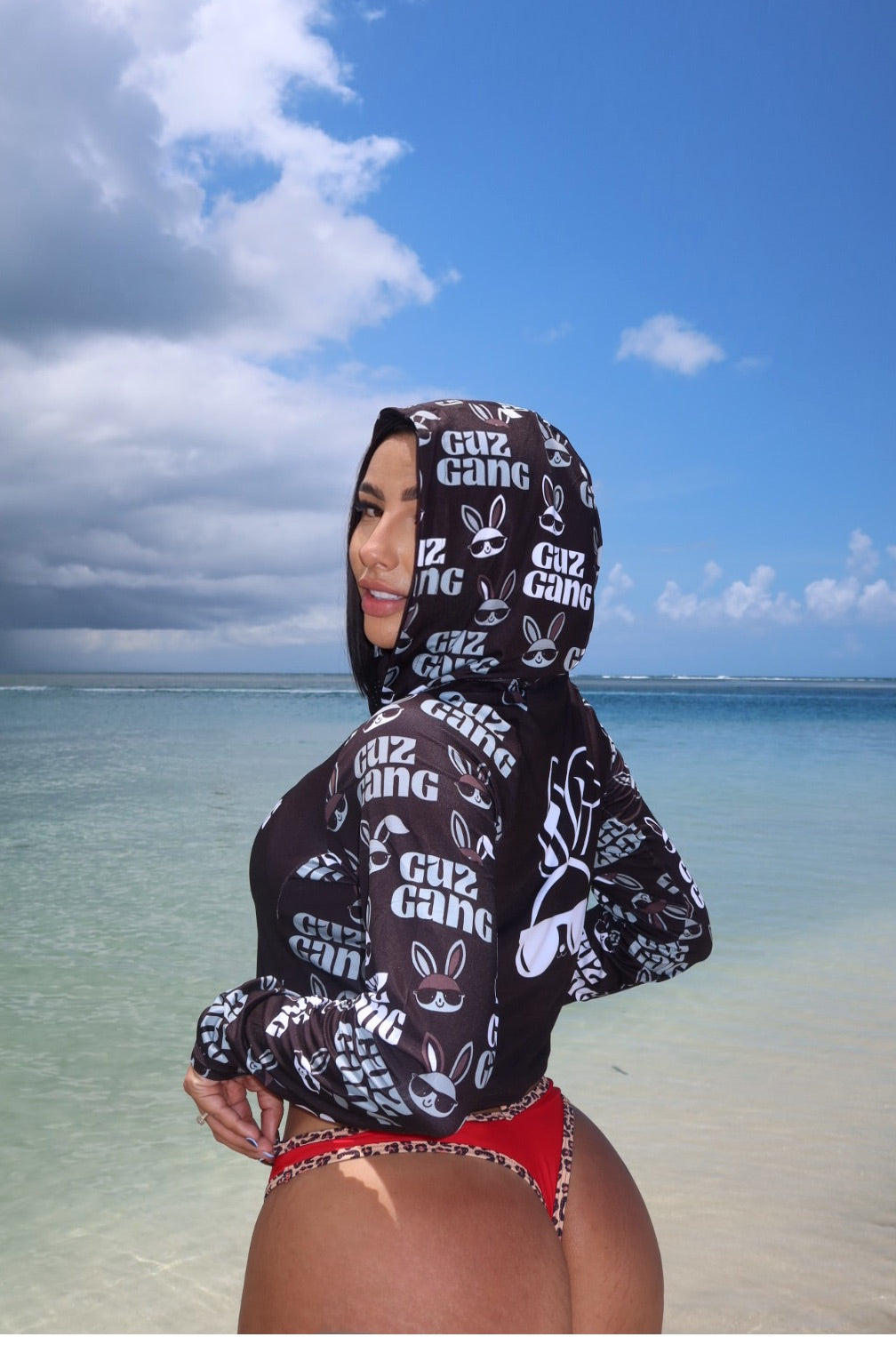 RASHGUARD - negra Full Print (Con Facemask)