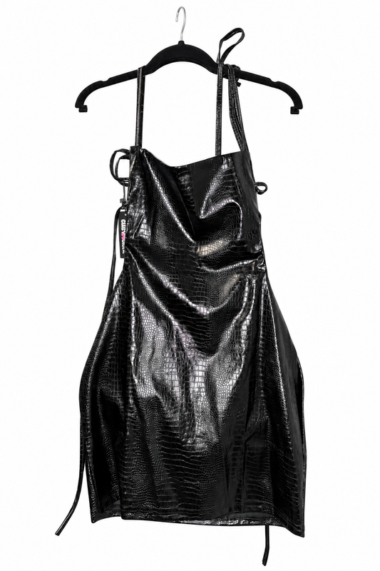 Leather mini dress