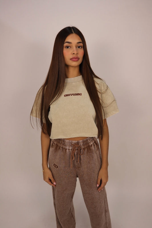 GUZYGANG CREAM CROPTOP