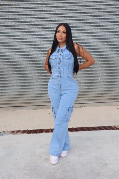 LIGHT DENIM JUMPSUIT