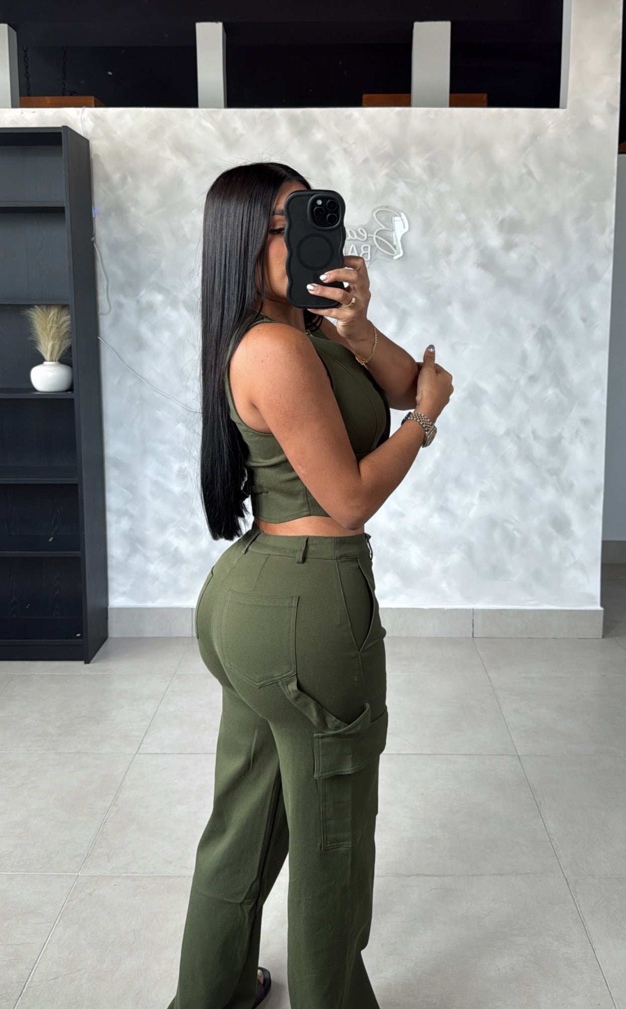 PERFECT OLIVE DENIM SET