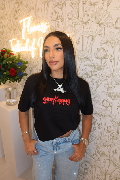 SV DRIP COLL. LONG CROP TOP (BLACK)