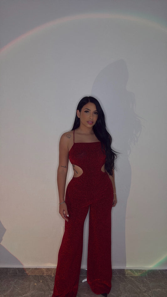 SHINNY BURGANDY ROMPER