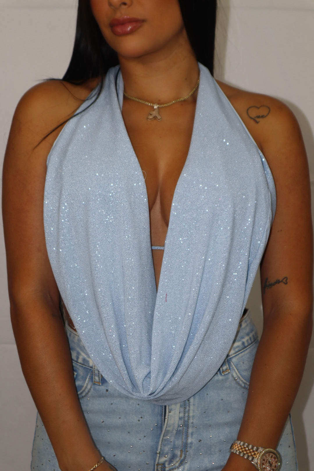 BBY BLUE SHINNY TOP