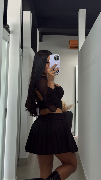 MESH LONG SLEEVE TOP