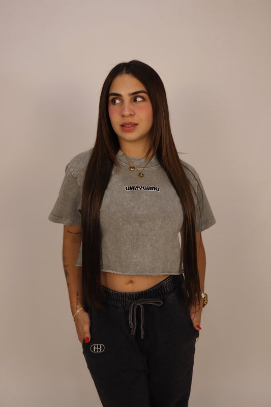 GUZYGANG GRAY CROPTOP
