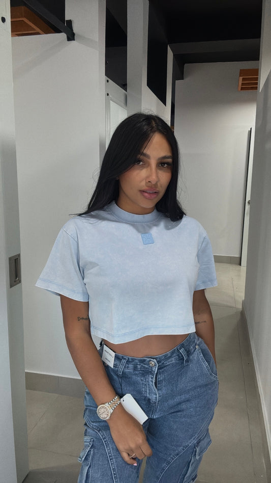 GBG BABY BLUE CROP TOP