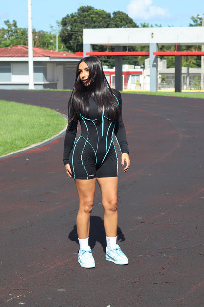GUZYGANG BLCK W. AQUA ROMPER